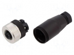Connector: M12 | plug | PIN: 4 | female | 250V | straight | screw terminal