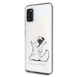 Back panel cover Karl Lagerfeld  Karl Lagerfeld Choupette Fun Case for Samsung A41 - Transparent