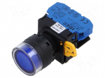 Switch: push-button | 22mm | Stabl.pos: 1 | NO | blue | LED | IP65 | YW
