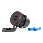 Auto- ja mootorrattatooted, elektroonika, navigatsioon, CB raadio // Auto elektroonikakomponendid : Installatsioonikaablid : Kaitsealused : &Uuml;hendused // Ładowarka samochodowa z gniazdami usb wodoodporna z włącznikiem 2x usb-c 12v 24v amio-04224