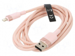 Cable | USB 2.0 | Apple Lightning plug,USB A plug | nickel plated