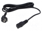 Cable | 3x1.5mm2 | CEE 7/7 (E/F) plug angled,IEC C19 female | PVC