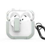 Headphone case Dux Ducis - AirPods 4 PECP Series PC+TPU Cover with Hook White Green