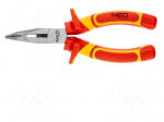 Pliers | insulated,straight,half-rounded nose,universal | 160mm
