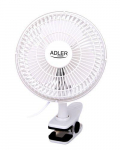 Fan Adler  | Fan with clip | AD 7317 | Table Fan | White | Diameter 15 cm | Number of speeds 2 | 30 W | No