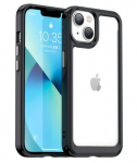Back panel cover iLike Apple iPhone 14 hard cover with a gel frame Transparent Black