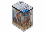 Relay: electromagnetic | DPDT | 24VDC | Icontacts max: 10A | socket