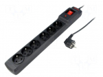 Plug socket strip: protective | Sockets: 6 | 250VAC | 10A