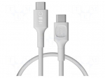 Cable | USB 2.0 | USB C plug,both sides | 0.3m | white | PVC | 480Mbps
