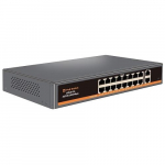 PoE switch 16x 100Mbps PoE + 2x Gigabit UPLINK, 250W