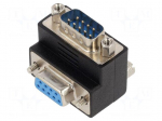 Adapter | D-Sub 9pin socket 270&deg; up/down,D-Sub 9pin plug | black