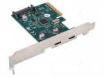 PC extension card: PCIe | PCIe,USB C socket x2 | brackets on slot
