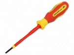 Screwdriver: insulated | slot | 2.5mm | Blade length: 75mm