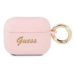 Guess GUAPSSSI AirPods Pro cover Silicone Vintage Script / pink