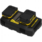 Stanley V20 two-slot quick charger (18V / 4A) for V20 batteries (black/yellow)