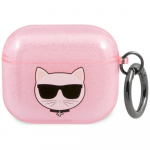 Karl Lagerfeld KLA3UCHGP AirPods 3 cover Glitter Choupette / pink