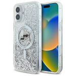 Karl Lagerfeld KLHMP16SLGKCSGH Liquid Glitter Karl&Choupette Head Hardcase for iPhone 16 6.1" / transparent