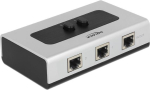 DeLOCK RJ45 Switch - gray / black, 2-port, manual, bidirectional