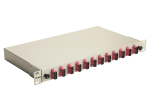 Equip 12-Port Fiber Optic Splice Box, SC Duplex, OM4, 1U, Equipped, Grey
