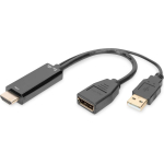 DIGITUS HDMI A -> DisplayPort pistik-adapter 4K 0,2m Black
