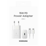 Samsung reisilaadija 15W EP-T1510X koos Type-C kuni Type-C kaabliga (1m) White EU (EP-T1510XWEGEU)
