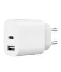 Gembird TA-UC-2AC12-01 Universal USB Charger USB-A + USB-C 2.4A / white
