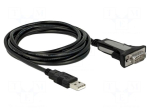 USB to RS232 converter | D-Sub 9pin plug,USB A plug | 4m | black