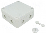 Enclosure: junction box | X: 110mm | Y: 110mm | Z: 51mm | polypropylene