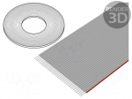 Wire: ribbon | 1.27mm | stranded | Cu | 34x28AWG | unshielded | PVC | grey