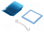 Heatsink: extruded | grilled | BGA | blue | L: 45mm | W: 45mm | H: 12.5mm