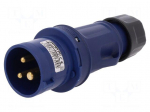 Connector: AC supply 3-phase | plug | male | 16A | 380/415VAC | IP44