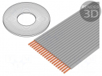 Wire: ribbon | 0.635mm | solid | Cu | 14x30AWG | unshielded | TPE | grey