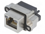 Socket | RJ45 | with LED | IP68 | THT | for panel mounting | straight