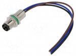 Connector: M8 | male | PIN: 3 | straight | for panel mounting | socket
