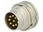 Connector: M16 | socket | male | soldering | PIN: 8 | 5A | 60V | IP40