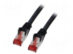 Patch cord | S/FTP | 6 | stranded | Cu | LSZH | black | 7.5m | halogen free