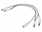 Cable | DC 5,5/2,1 plug x4,DC 5,5/2,5 socket | straight | 0.5mm2