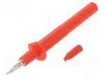 Test probe | 32A | red | Tip diameter: 4mm | Socket size: 4mm