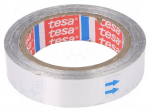 Tape: duct | W: 25mm | L: 50m | Thk: 30um | grey | acrylic | aluminium | 3%