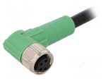 Connection lead | M8 | PIN: 4 | angled | 3m | plug | 30VAC | 4A | -25&divide;90&deg;C