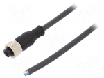 Connection lead | M12 | PIN: 5 | straight | 3m | plug | 125VAC | 4A | female