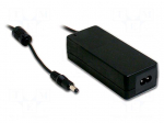 Power supply: switched-mode | 24VDC | 1.67A | Out: 5,5/2,1 | 40W | 90%