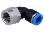 Push-in fitting | angled 90&deg; | Input thread: G 1/4" internal | 8mm