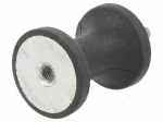 Vibration damper | M8 | &Oslash;: 40mm | rubber | L: 48mm | Thread len: 23mm