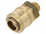 Quick connection coupling EURO | brass | Ext.thread: 1/4"
