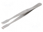 Tweezers | 120mm | SMD | Blades: wide | Blade tip shape: hook
