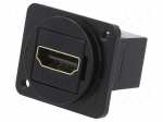Coupler | HDMI socket,both sides | FT | gold-plated | 19x24mm | metal