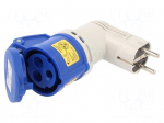 Connector: AC supply | adapter | male/female | 16A | 230VAC | IEC 60309