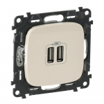 VALENA ALLURE 2 USB CHARGER A+A 2.4A 12 W IVORY