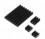 Lisatarvikud: jahutusradiaator | Raspberry Pi 4 B | must | alumiinium | 3 tk